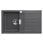 Abey Shock Signus Single Bowl Topmount Sink with Right Hand Drainer Stone D100SL hero image