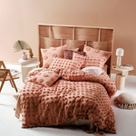 Linen House Haze Rosette Double Bed Quit Cover Set 01702I378 hero image