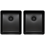 Titan Essentials 350mm & 350mm Double Bowl Kitchen Sink - Matte Black TSBS4040 hero image