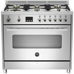 Bertazzoni 90cm Professional Series Freestanding Dual Fuel Oven/Stove PRO906MFESXE  hero image