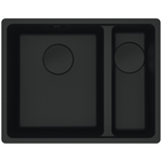 Franke Maris 340/150mm 1 and 1/2 Bowl Right Undermount Sink with Extension Drainer Matte Black MRG160SBRMB-FPC hero image