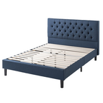 Zinus Harper Queen Upholstered Tufted Bed Frame Navy AU-FTTP-NV-Q hero image