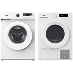 Mykin 8kg Front Load Washer & 8kg Heat Pump Dryer White Package MFLW800WMHPD800W hero image