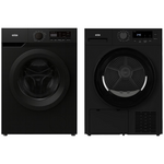 Mykin 8kg Front Load Washer & 8kg Heat Pump Dryer Black Package MFLW800BMHPD800B hero image