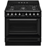 SMEG 90cm Victoria Dual Fuel Pyrolytic Freestanding Stove TRA90GPBL hero image