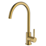 Abey Lucia Lead-Free Gooseneck Kitchen Mixer Tap with Knurled Handle Brushed Brass 3K4-KBB-LF hero image