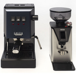Gaggia Classic E24 Blue Coffee Machine & Coffee Grinder Package DMGNCEVOBLUEBUN hero image