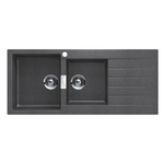 Abey Schock Signus 1& 3/4 Bowl Topmount Sink with Right Hand Drainer Stone D200SL hero image