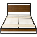Zinus Queen Ironline Wood and Metal Bed Frame with Headboard Shelf and USB Ports AU-IRPBHS-14Q hero image