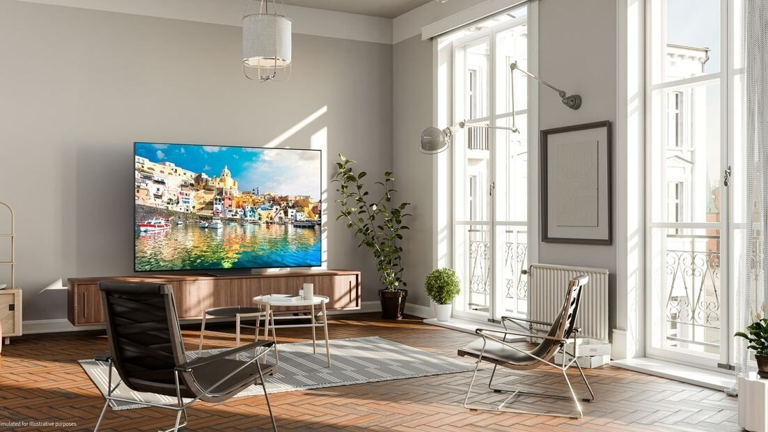 A neo QLED TV screen by Samsung.