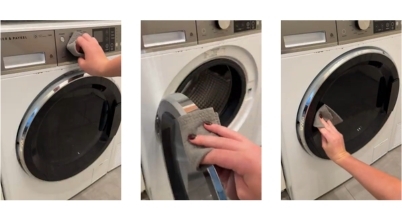 Cleaning the exterior of a front loading washing machine