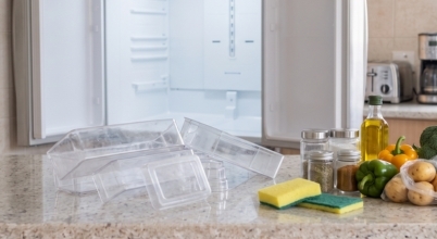 Remove shelves, crisper bins and door inserts to give them a thorough wash in the sink