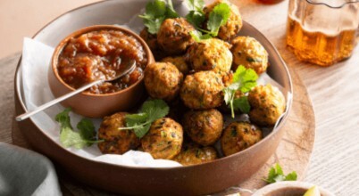 Vegetable Bhaji with Spicy Tomato Chutney, courtesy of NEFF and Winnings