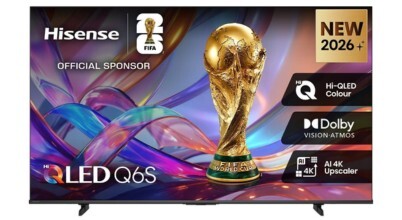 The Hisense Q6S 4K Hi-QLED TV 2026 is available in 55", 65" and 75" and is sold in Australia by Appliances Online with free delivery and free connection