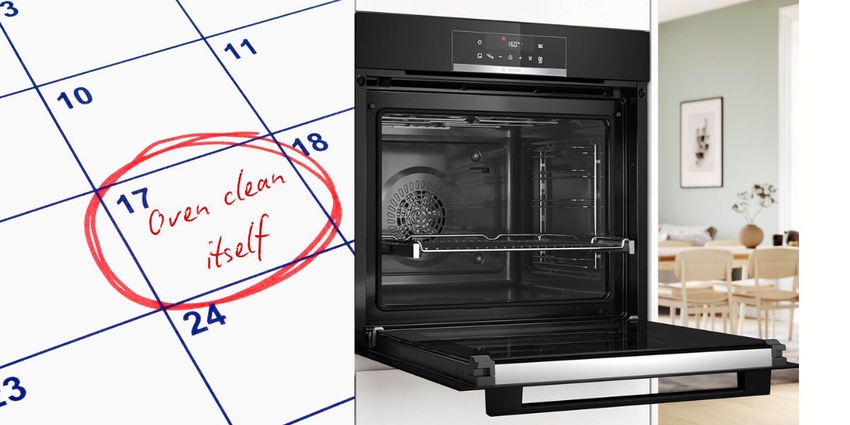 You could use the self-cleaning function of a pyrolytic oven every few weeks or months depending on how heavily it is used.