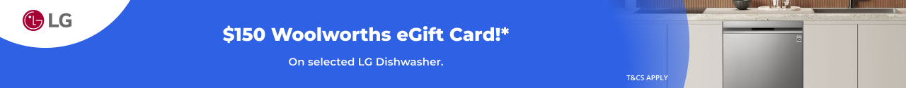 $150 Woolworths Supermarket eGift Card with selected LG Dishwasher