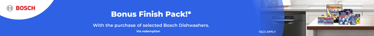 Bonus Finish Gift Pack with selected Bosch Dishwashers
