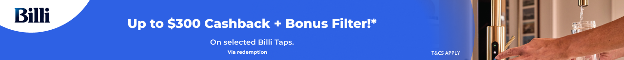 Up to $300 Cashback Plus Bonus Filter with Billi